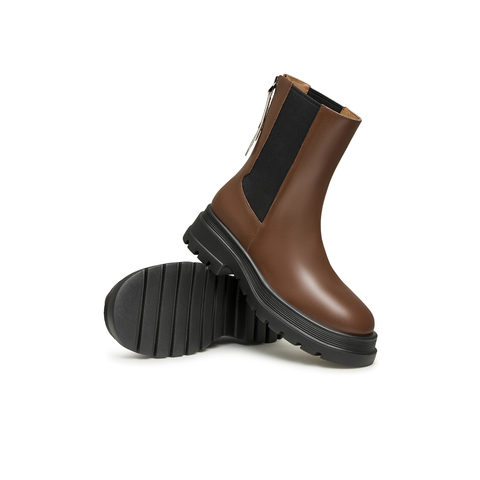 天美意2023冬新款商场同款气质简约瘦瘦靴切尔西靴女靴CNV60DZ3