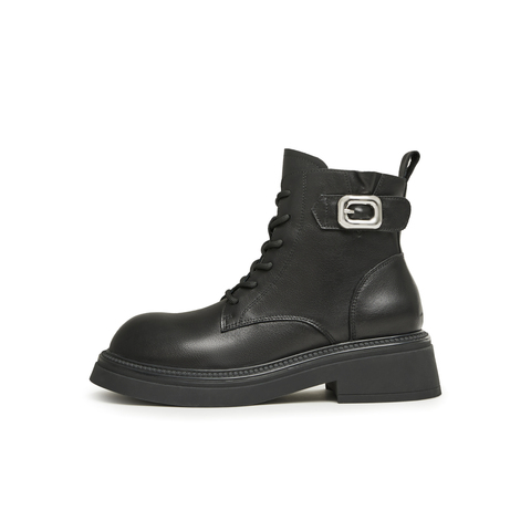 天美意2023冬新款商场同款复古时尚百搭短靴女马丁靴BH651DD3