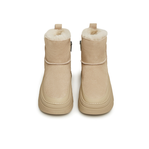 天美意2023冬新款加绒保暖户外雪地靴简约休闲女短靴CMS40DD3