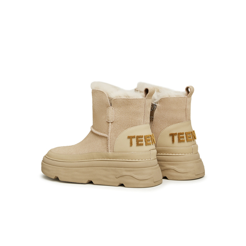 天美意2023冬新款加绒保暖户外雪地靴简约休闲女短靴CMS40DD3