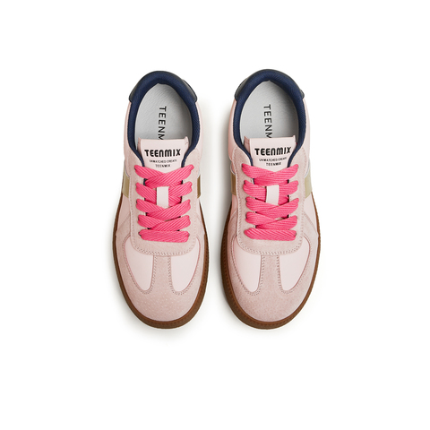 天美意2024春新款厚底拼色百搭复古阿甘德训鞋女休闲鞋KG004AM4