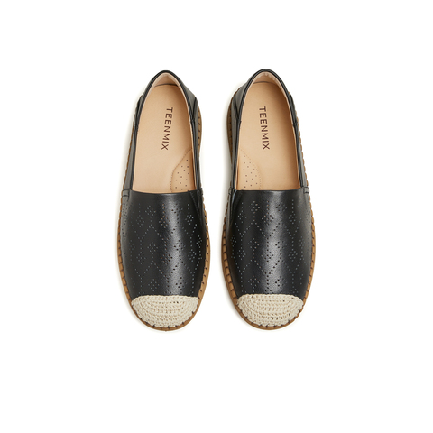 天美意2024春新款平跟一脚蹬轻便舒适百搭渔夫鞋女单鞋KP001AA4