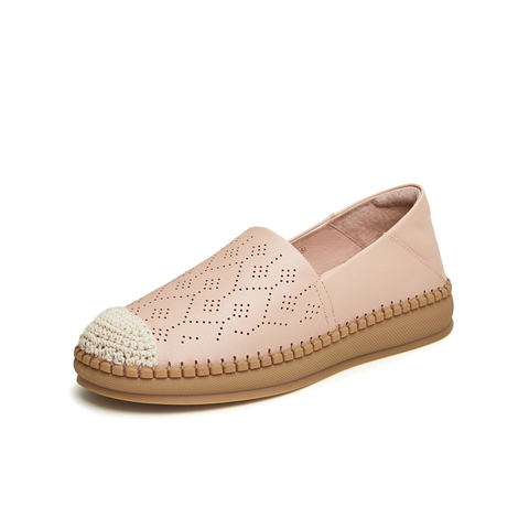 天美意2024春新款平跟一脚蹬轻便舒适百搭渔夫鞋女单鞋KP001AA4