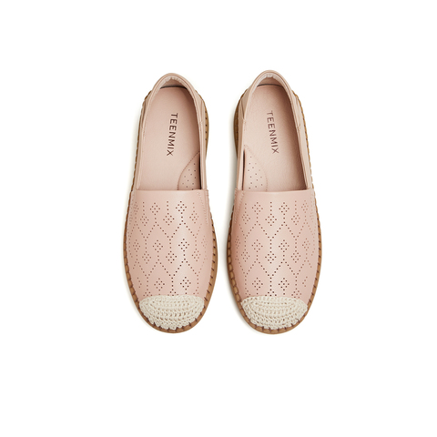 天美意2024春新款平跟一脚蹬轻便舒适百搭渔夫鞋女单鞋KP001AA4