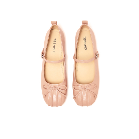 天美意2024春新款时尚休闲百搭一脚蹬轻便女玛丽珍鞋KM003AQ4