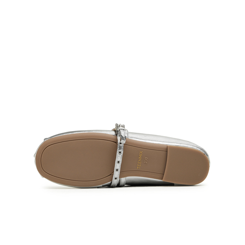 天美意2024春新款时尚复古平跟浅口轻便休闲女玛丽珍鞋KM005AQ4