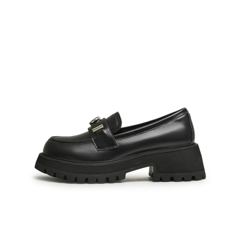 天美意2024春新款商场同款厚底英伦小皮鞋单鞋女乐福鞋BI321AA4