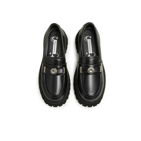 天美意2024春新款商场同款厚底英伦小皮鞋单鞋女乐福鞋BI321AA4