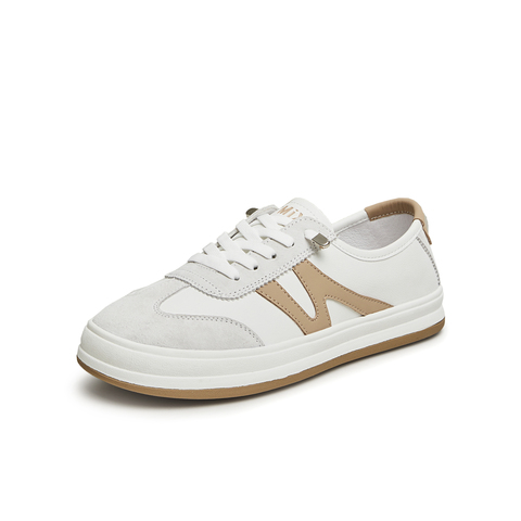 天美意2024春新款商场同款低帮休闲运动复古女小白鞋BI401AM4