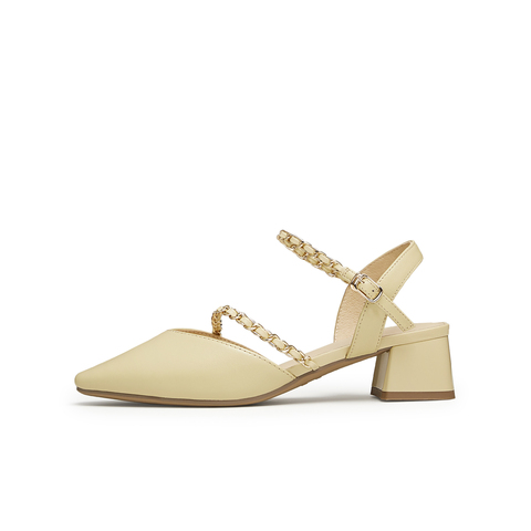 天美意2024夏新款商场同款尖头粗跟法式仙女风女凉鞋BI881BH4