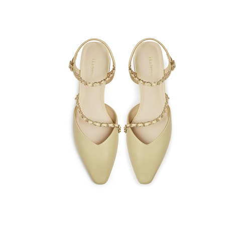 天美意2024夏新款商场同款尖头粗跟法式仙女风女凉鞋BI881BH4