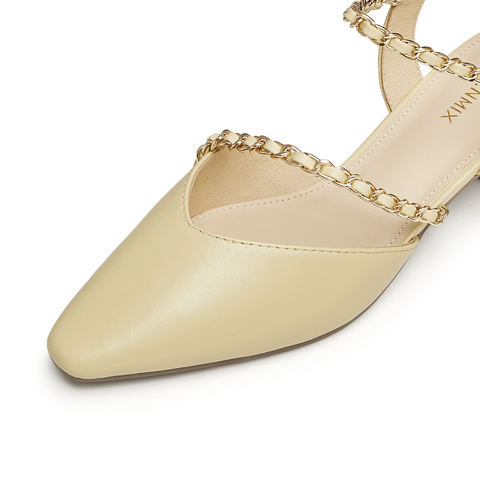 天美意2024夏新款商场同款尖头粗跟法式仙女风女凉鞋BI881BH4