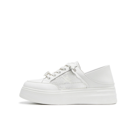 天美意2024夏新款商场同款舒适网面拼接小白鞋女休闲鞋BI811BM4