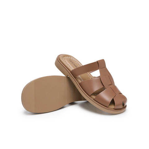 天美意2024夏新款商场同款凉鞋一脚蹬时尚包头女拖鞋BI781BT4