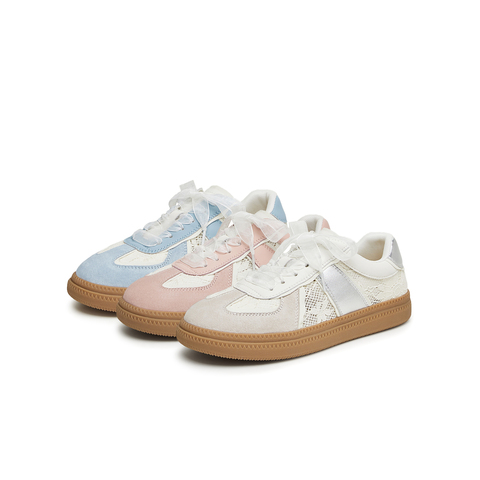 天美意2024春新款网纱透气拼色百搭时尚女阿甘德训鞋KG011AM4