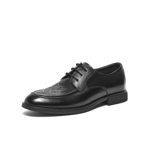 天美意2024夏新款商场同款尖头通勤商务系带男正装皮鞋3QX01BM4