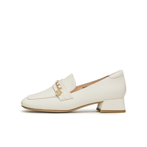 天美意2024春新款商场同款方跟气质通勤单鞋女乐福鞋CYY37AA4