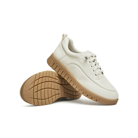 天美意2024春新款商场同款低帮复古百搭休闲女英伦鞋CMA20AM4