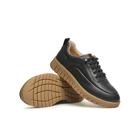 天美意2024春新款商场同款低帮复古百搭休闲女英伦鞋CMA20AM4