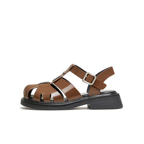 天美意2024夏新款商场同款罗马鞋舒适平底休闲女凉鞋CNM30BH4