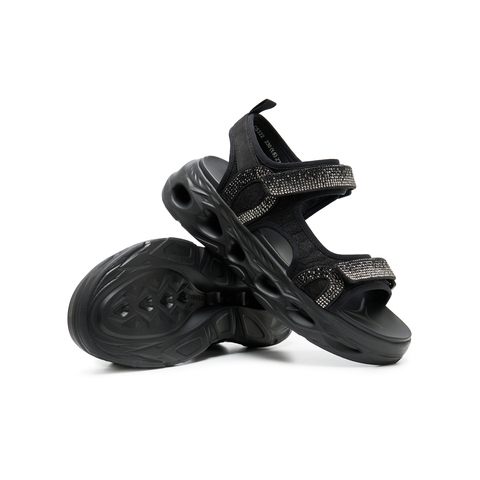 天美意2024夏新款商场同款厚底百搭闪钻女休闲运动凉鞋CS322BL4