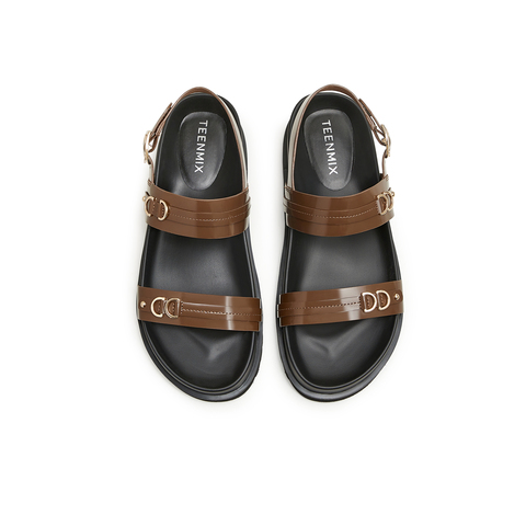 天美意2024夏新款商场同款平底时尚百搭舒适通勤女拖鞋CQC14BL4