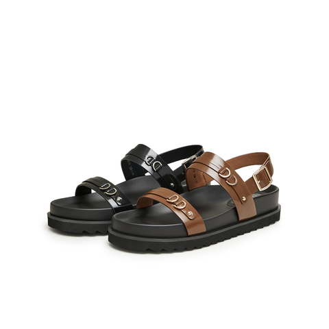 天美意2024夏新款商场同款平底时尚百搭舒适通勤女拖鞋CQC14BL4