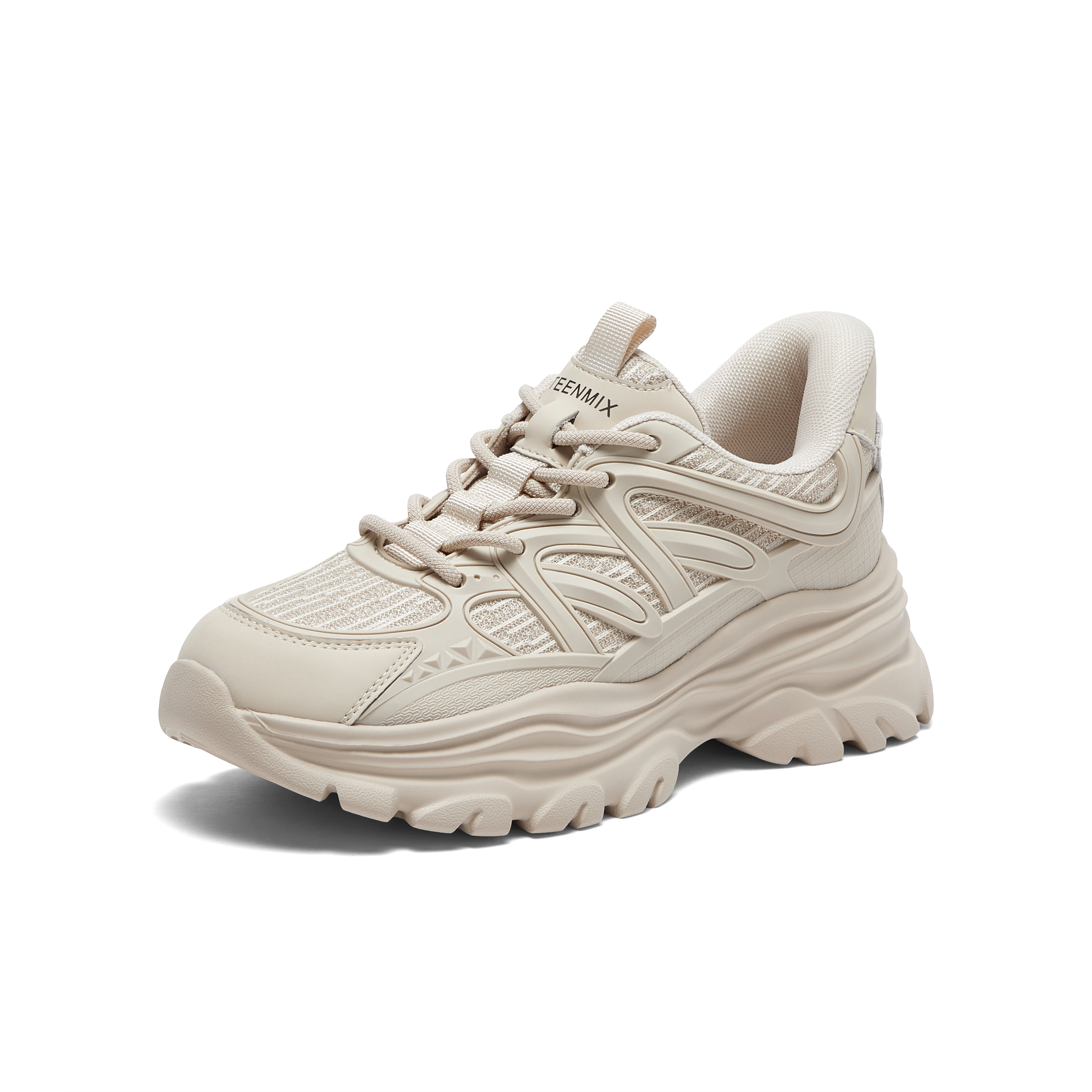 天美意2024春新款商场同款厚底系带运动老爹鞋女休闲鞋BG263AM4