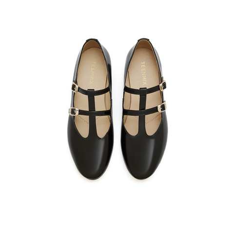 天美意2024春新款尖头复古气质玛丽珍百搭浅口女单鞋KM018AQ4