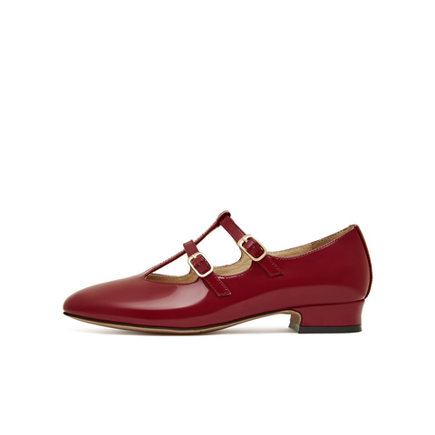 天美意2024春新款尖头复古气质玛丽珍百搭浅口女单鞋KM018AQ4