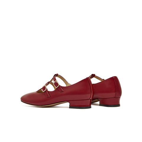 天美意2024春新款尖头复古气质玛丽珍百搭浅口女单鞋KM018AQ4