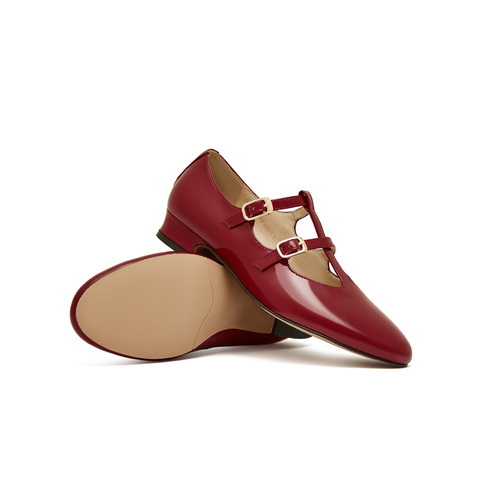 天美意2024春新款尖头复古气质玛丽珍百搭浅口女单鞋KM018AQ4