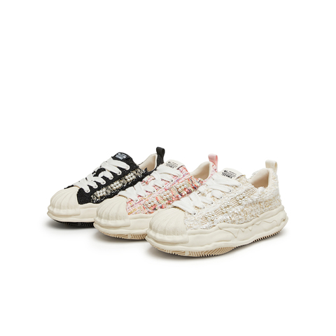 天美意2024春新款溶解底珍珠小香风百搭帆布鞋女休闲鞋KJ001AM4