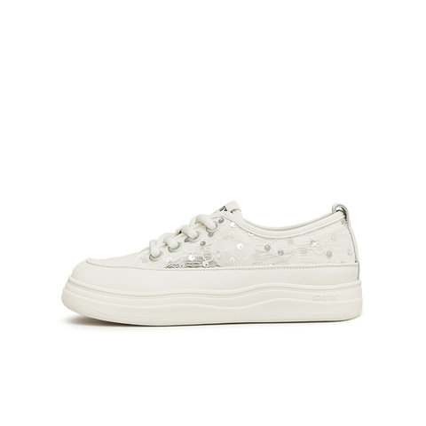 天美意2024夏新款商场同款蕾丝镂空厚底小白鞋女休闲鞋BI741BM4