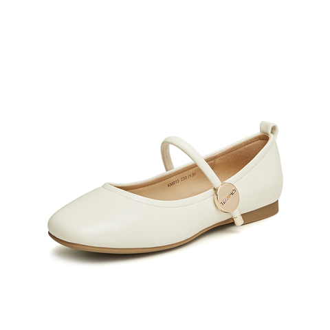 天美意2024春新款时尚休闲优雅复古百搭浅口女玛丽珍鞋KM013AQ4