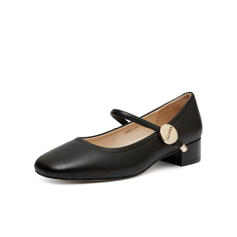 天美意2024春新款通勤舒适日常百搭浅口单鞋女玛丽珍鞋KM015AQ4