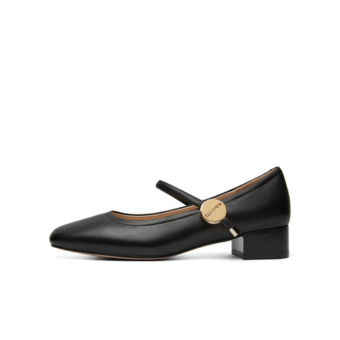 天美意2024春新款通勤舒适日常百搭浅口单鞋女玛丽珍鞋KM015AQ4