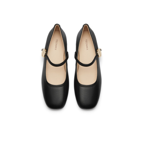 天美意2024春新款通勤舒适日常百搭浅口单鞋女玛丽珍鞋KM015AQ4