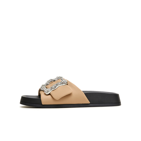 天美意2024夏新款厚底闪钻外穿简约懒人休闲女凉拖鞋KT033BT4