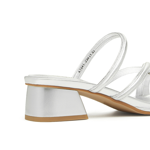 天美意2024夏新款粗跟夹脚交叉条带时尚百搭外穿女拖鞋KT041BT4