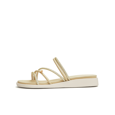 天美意2024夏新款商场同款细带露趾凉拖外穿百搭女拖鞋CC864BT4