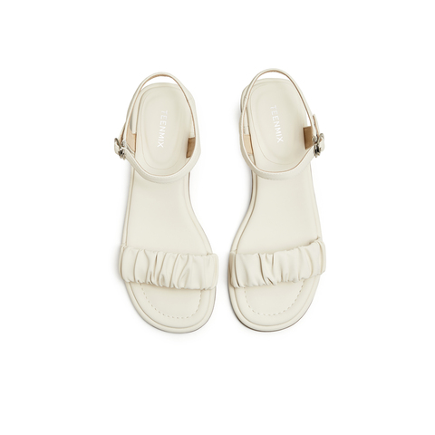 天美意2024夏新款商场同款高跟粗跟百搭女一字带凉鞋BJ081BL4