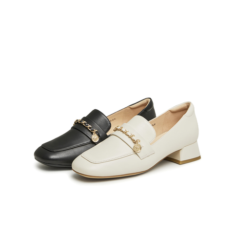 天美意2024春新款商场同款方跟气质通勤单鞋女乐福鞋CYY37AA4