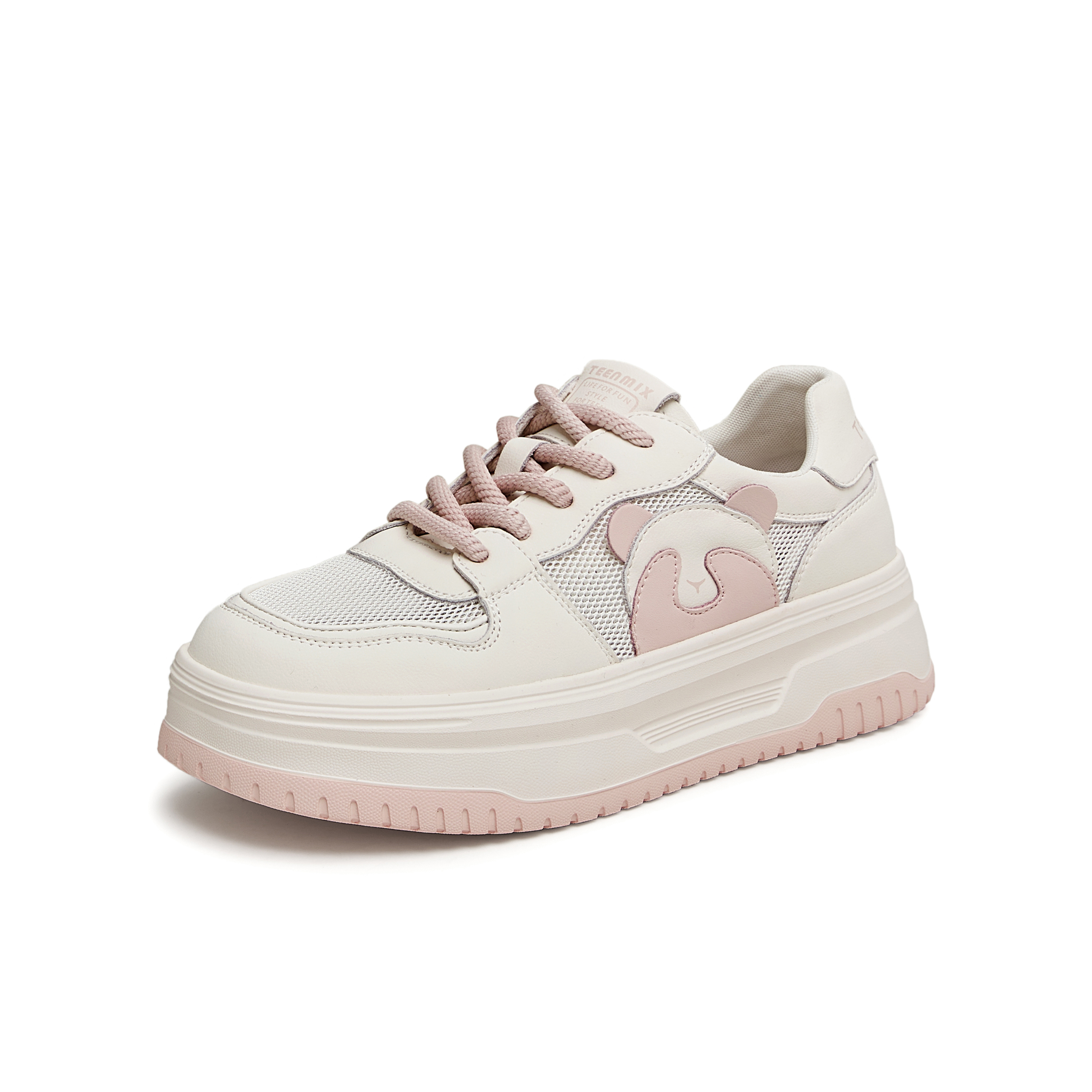 天美意2024夏新款厚底网面透气熊猫鞋休闲百搭女板鞋BI721BM4