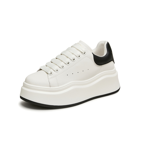 天美意2024秋新款商场同款厚底增高休闲运动女小白鞋BJ421CM4