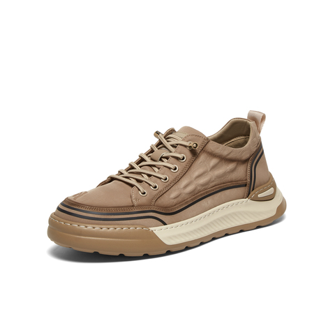 天美意2024秋新款商场同款一脚蹬复古厚底增高男布鞋3RT01CM4