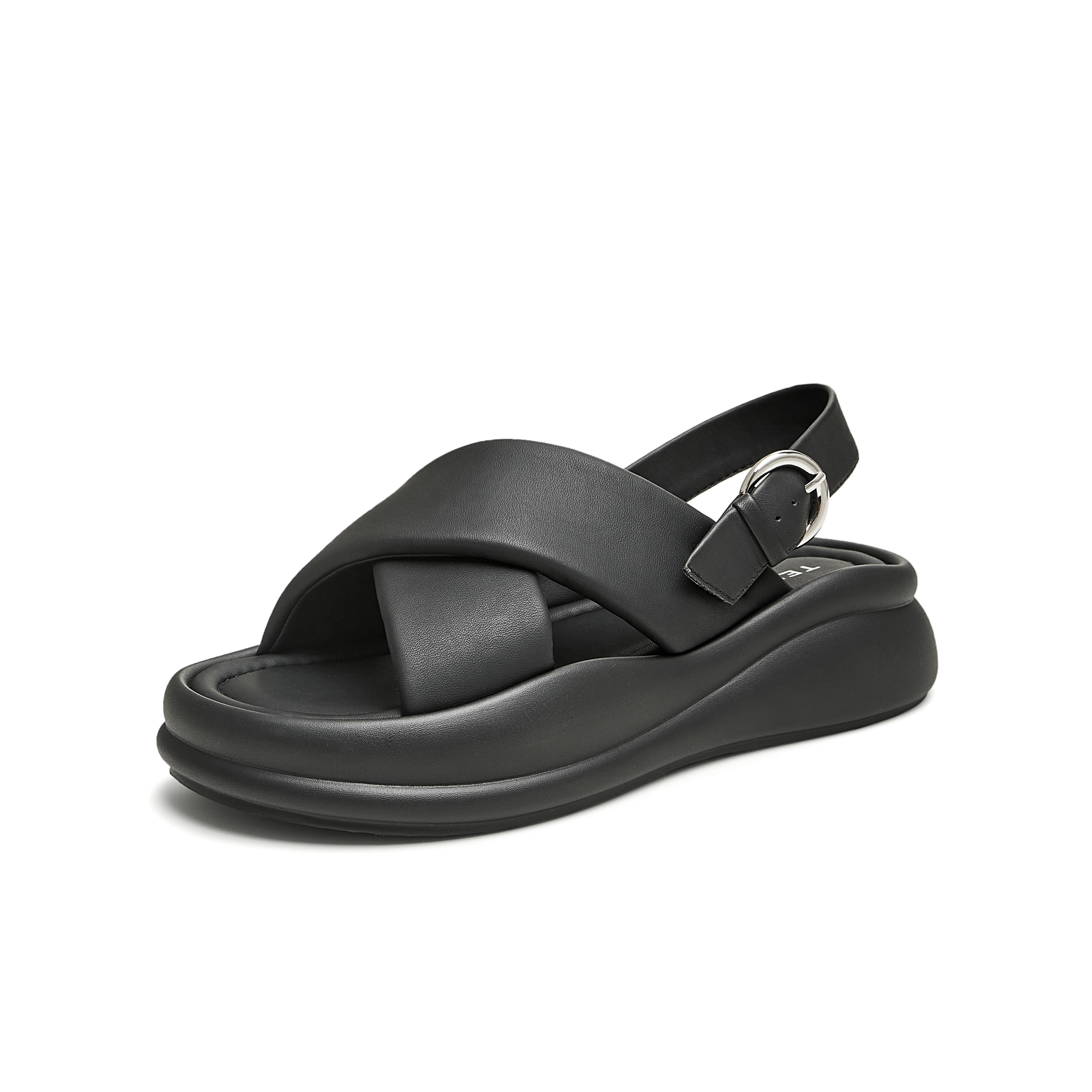 天美意2024夏新款松糕厚底沙滩鞋外穿运动女休闲凉鞋KX021BL4