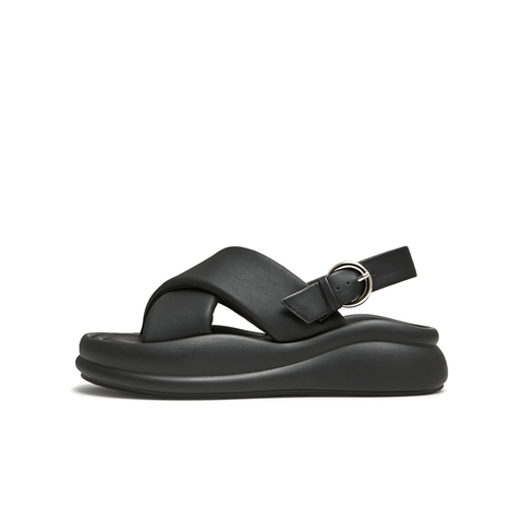 天美意2024夏新款松糕厚底沙滩鞋外穿运动女休闲凉鞋KX021BL4