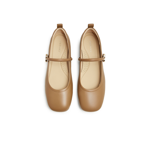 天美意2024秋新款商场同款平底舒适复古女学院玛丽珍鞋CRR38CQ4