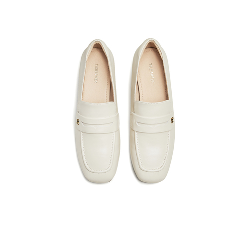 天美意2024秋新款商场同款粗跟简约通勤乐福鞋女单鞋6CO04CA4